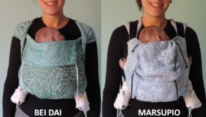 Marsupi utilizzabili in caso di divaricatore per la displasia delle anche (gentile concessione Nicoletta Bressan)